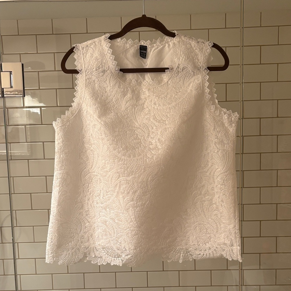 Lioness White Lace Detail Top